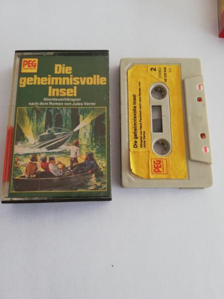 Die geheimnisvolle Insel 5-fach Silber geschraubt Grau mit Gelben Aufkleber AE 329548 PEG(Originalcover kaum noch vorhanden und stark beschädigt)
